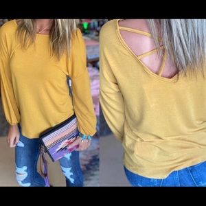 Golden Rod top / balloon sleeves M
